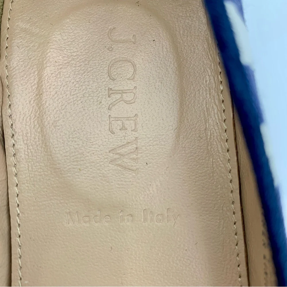 J Crew Cleo Loafers Flats Navy White Stripe Women Sz‎ 6.5 Preppy Nautical Shoes